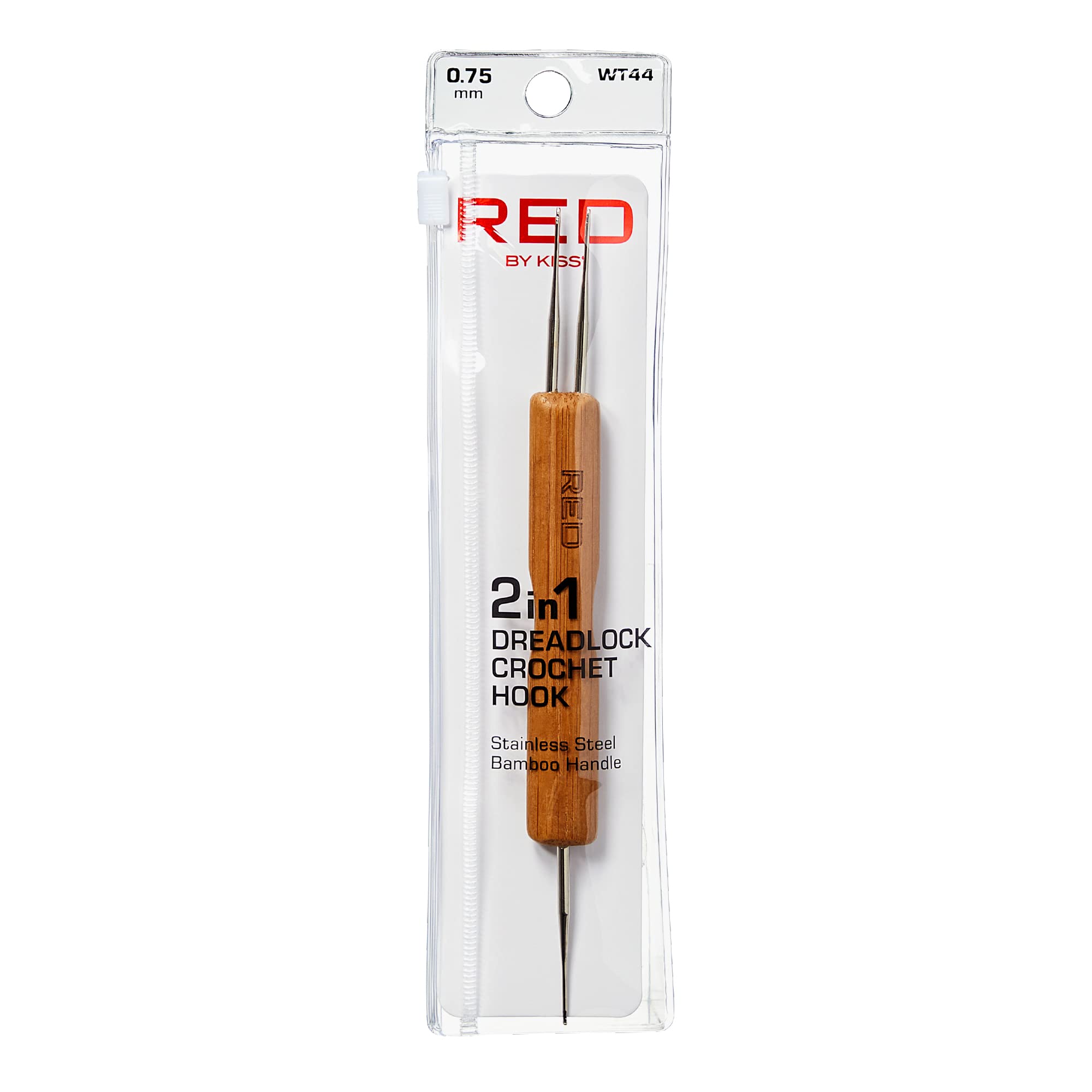 RED by Kiss Dreadlock Crochet Hook - Professional 2-in-1 Hair Tool for Dreadlocks & Braiding (0.75mm Needle) | Perfect for DIY Locs, Hair Extensions & Natural Hair Styling at Home or Salon
