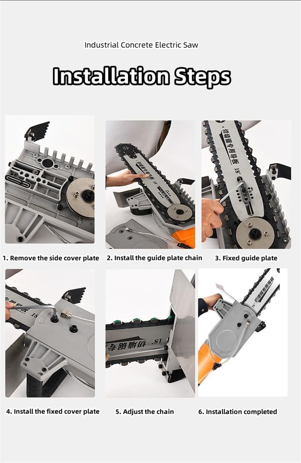 8800W Electric Concrete Saw with Brushless Motor - 6000 RPM Dust-Free Cutting for Brick, Marble & Walls - 18.89