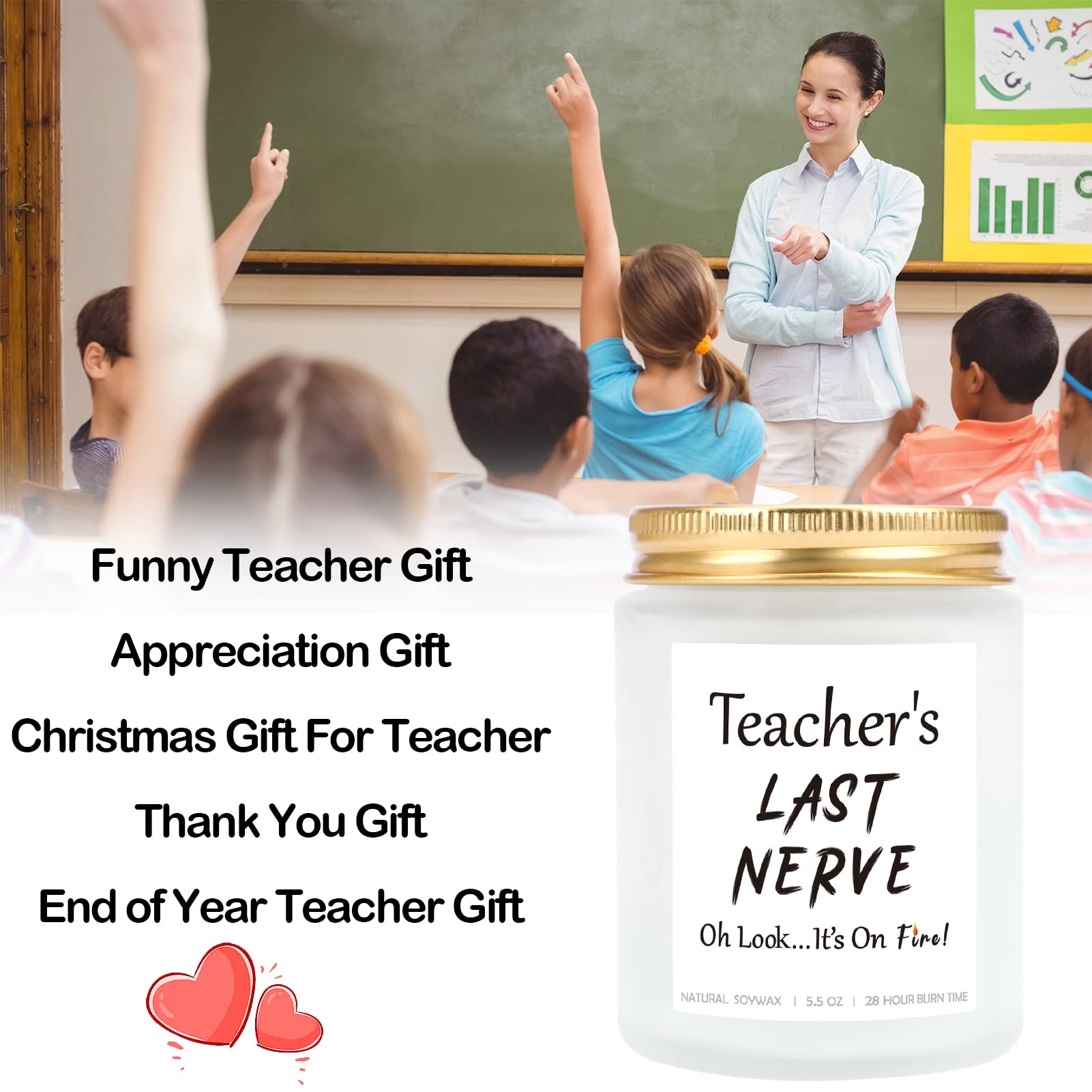 Teacher's Last Nerve Candle - 5.5oz Lavender Soy Candle for Classroom & Gifts