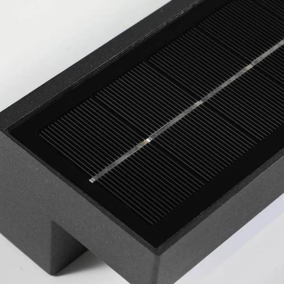 Solar Powered LED Outdoor Wall Lights - Waterproof Rectangle Design for Patio, Garden, and Pathway Lighting