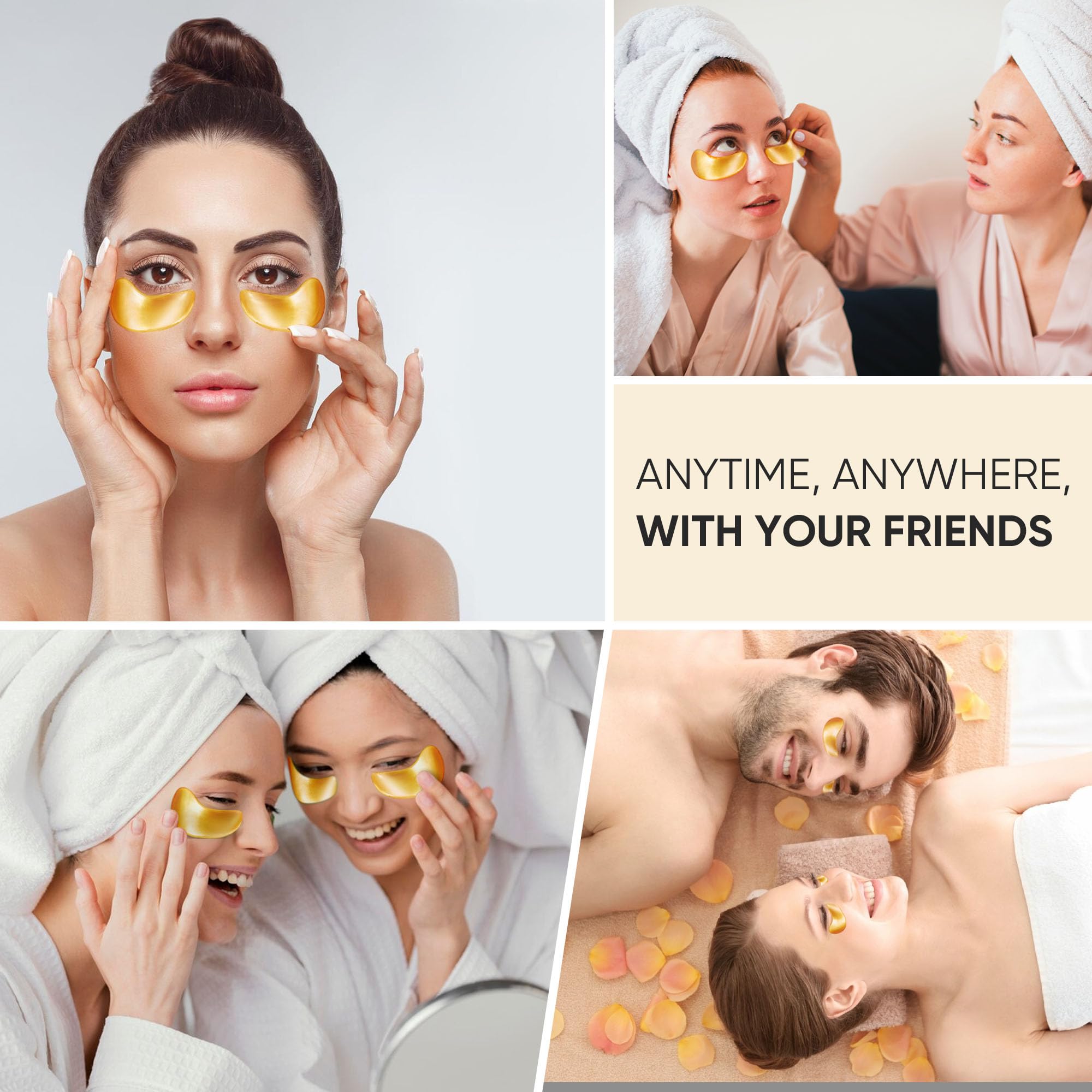 40 Pcs 24K Gold Collagen Under Eye Masks - Dark Circle & Puffiness Treatment, Anti-Wrinkle Eye Patches for Refresh & Revitalize | Perfect for Travel, Spa Days & Nighttime Skincare Routine