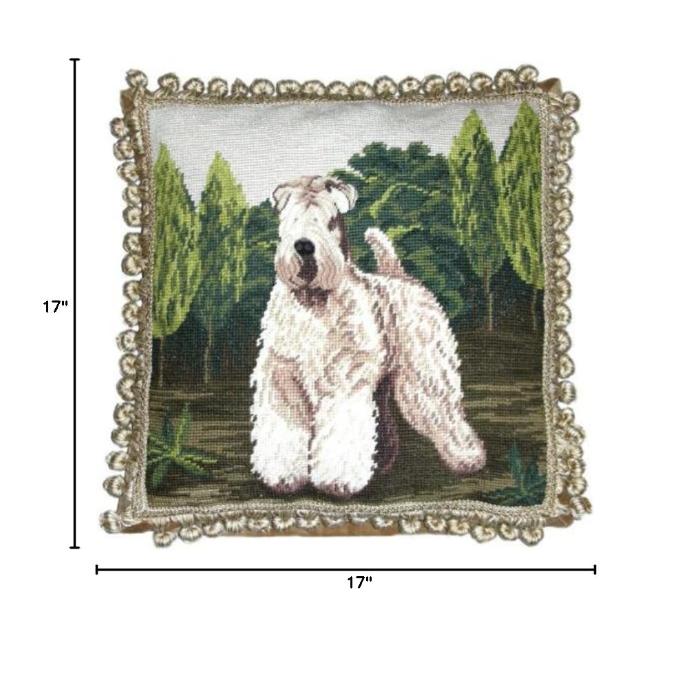 Wheaton 17x17 Inch Needlepoint Pillow - Elegant Home Decor for Sofa, Bed & Living Room