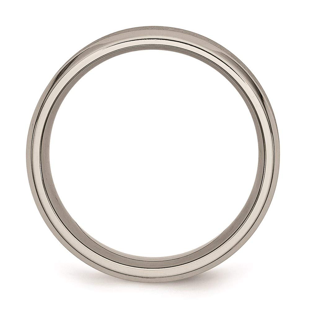 8mm Titanium Brushed & Polished Beveled Edge Concave Wedding Band Ring for Women - Elegant Bridal Engagement Jewelry, Perfect Gift for Her - Ideal for Proposals, Anniversaries & Special Occasions