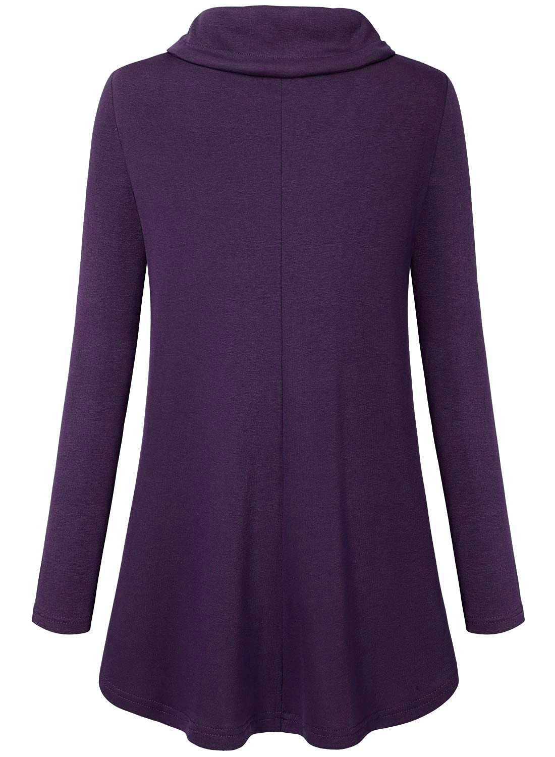Bulotus Women's Long Sleeve Cowl Neck Tunic Top with Pockets - Casual Loose Fit Blouse for Work, Office & Everyday Wear | Comfortable Stretch Fabric for Fall & Winter Seasons