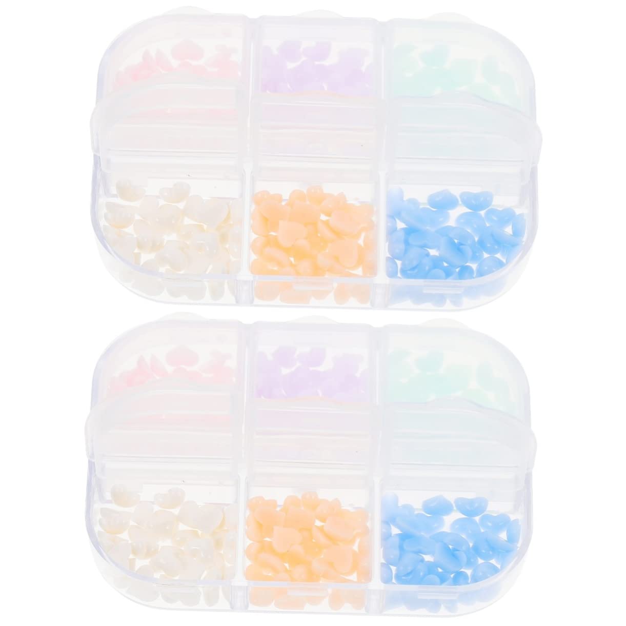 Pastel Heart Nail Art Charms - 3D Floral Stickers for DIY Nails