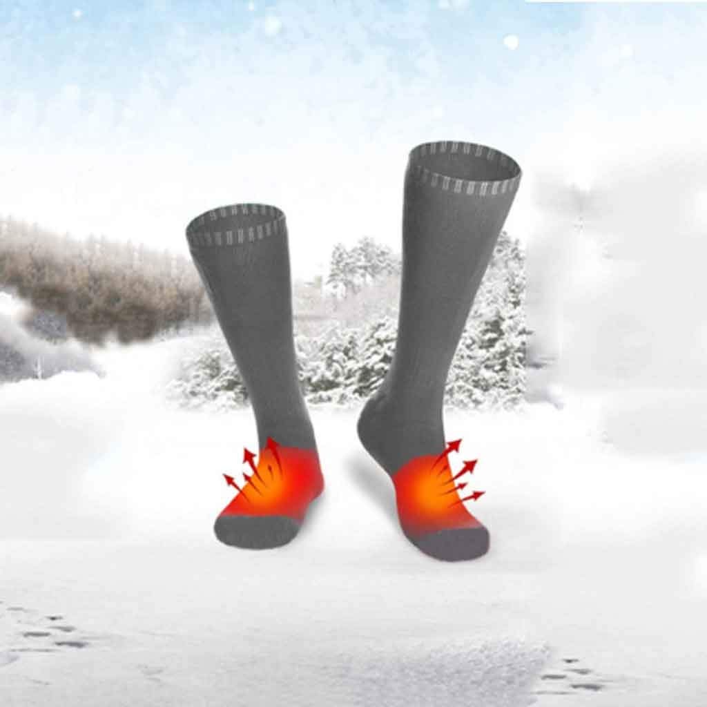 PDGJG Unisex Electric Heated Socks - Battery-Powered Warm Socks for Cold Weather - Perfect for Cycling, Hiking, Skiing & Outdoor Winter Activities