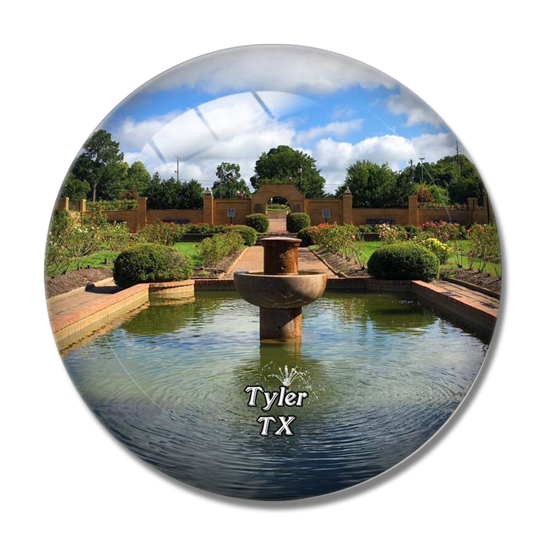 Tyler Rose Garden Texas USA 3D Refrigerator Magnet - Souvenir Crystal Glass Fridge Magnet for Whiteboard & Office Decor - Perfect Travel Gift & Home Accessory