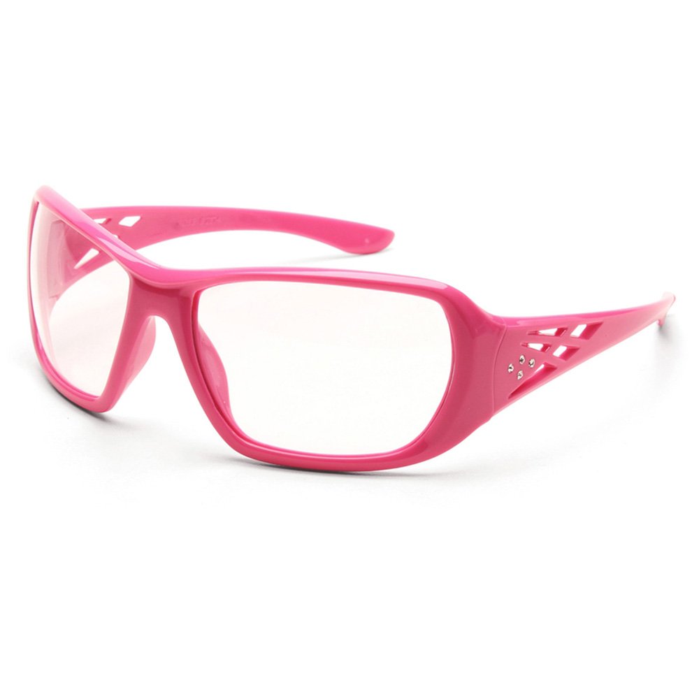 ERB Safety 17953 Pink Frame Clear Lens Safety Glasses - ANSI Z87.1 Certified for Eye Protection - Perfect for Construction, Woodworking, and DIY Projects