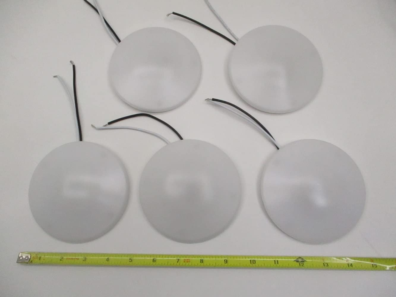 5-Pack White LED 4.5 Inch Round Dome Lights for RV Camper Trailer - Energy Efficient Utility Lighting (No Switch Included) - Perfect for Interior Cabin Lighting, Storage Areas & Marine Applications