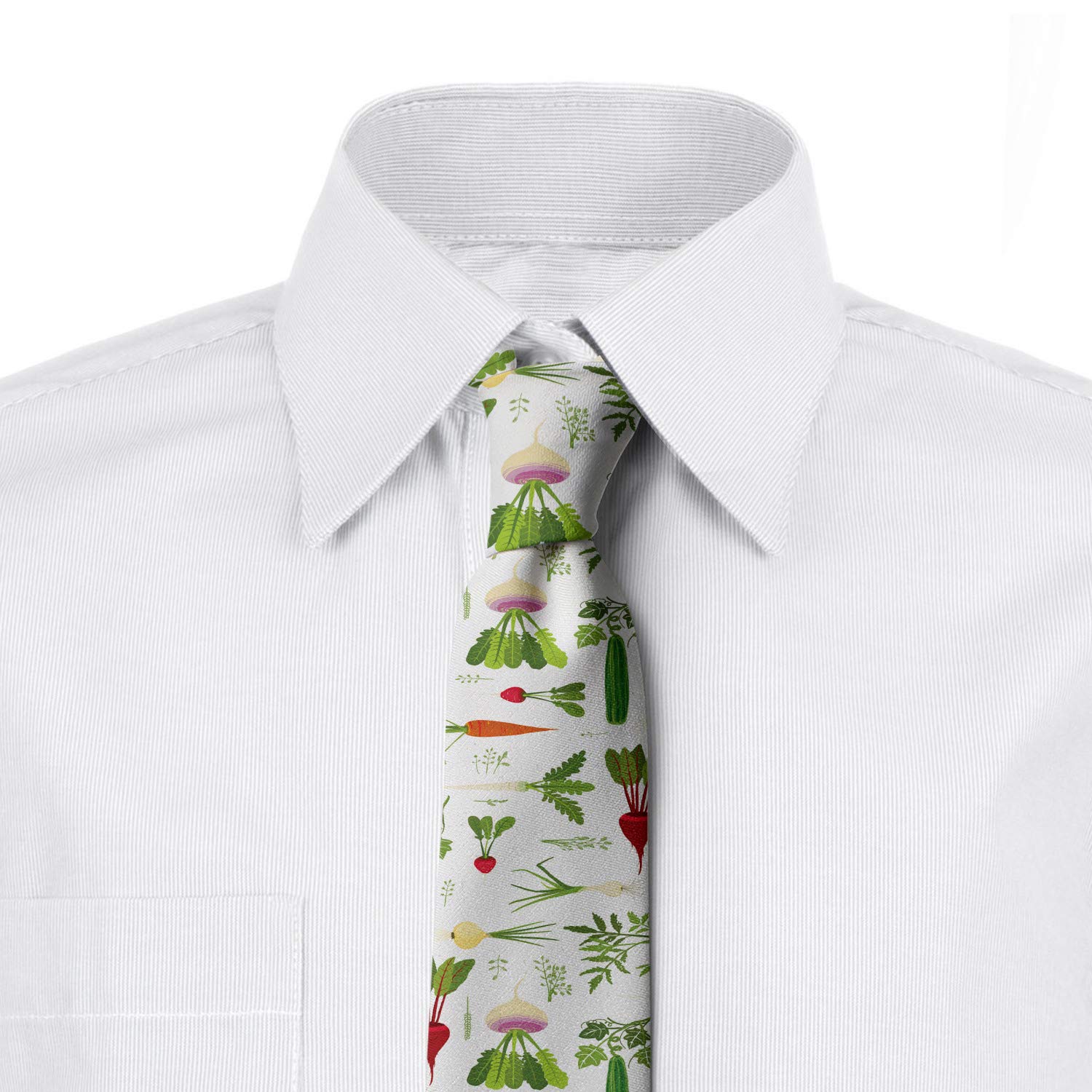 Ambesonne Multicolor Veggie Love Eating Greens Necktie - 3.7