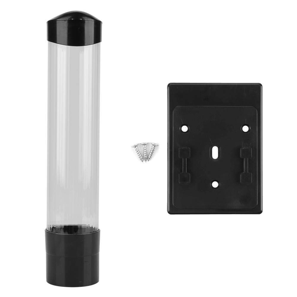 GXMZL 60-80 Cup Dispenser Holder with One-Touch Button - Paper & Plastic Cup Organizer Storage Rack for Water Cooler (Black) - Perfect for Office, Kitchen, Party & Event Drink Stations