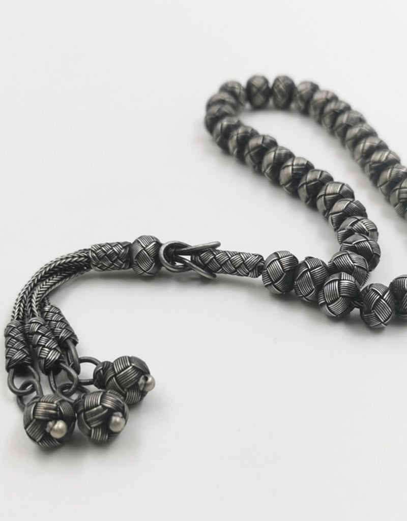 1000 Sterling Silver Luxury Muslim Prayer Beads for Men - 100% Real Islamic Tasbih for Daily Dhikr & Spiritual Meditation