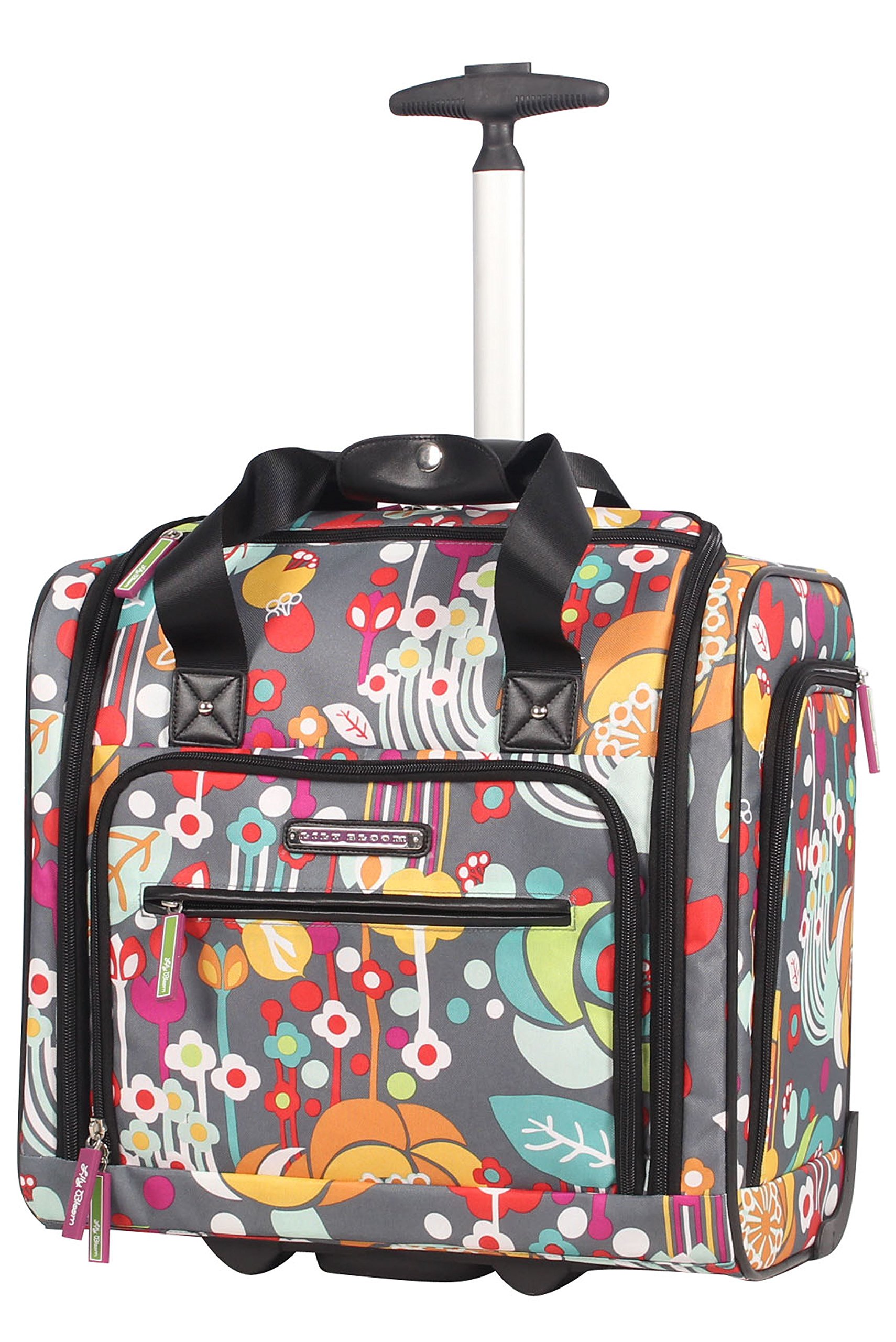 Lily Bloom Designer 15 Inch Carry On Luggage - Lightweight Weekender Overnight Bag with 2 Rolling Wheels - Under Seat Travel Suitcase for Women (Bliss) - Perfect for Business Trips, Weekend Getaways & Airplane Cabin Use