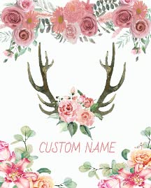 Deer Horns Floral Pink2