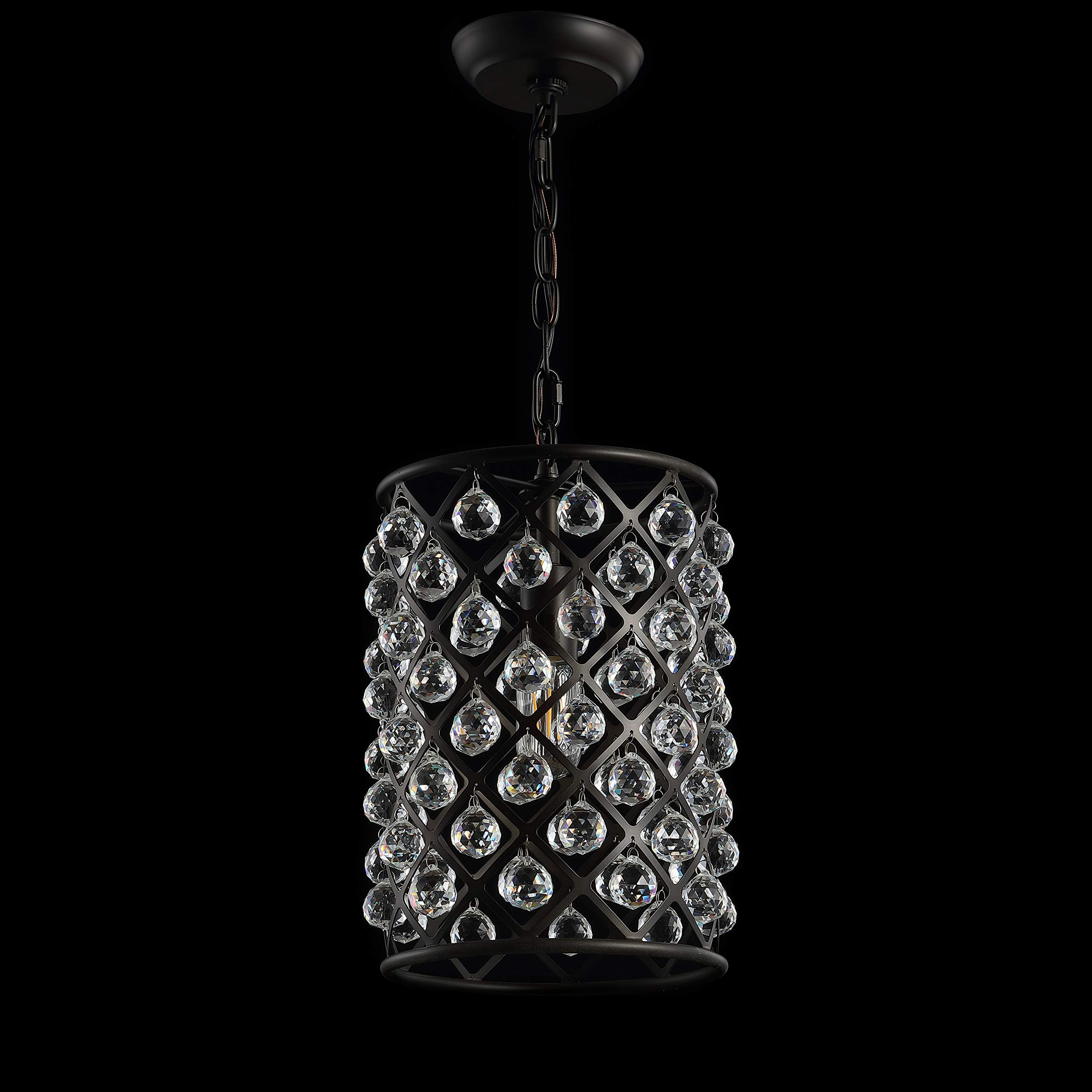 JONATHAN Y JYL9025A Gabrielle 10-Inch Crystal & Metal LED Pendant Light - Modern Contemporary Transitional Glam Chandelier - Perfect for Living Room, Dining Room, Kitchen, Bedroom, Hallway & Foyer - Oil Rubbed Bronze Finish