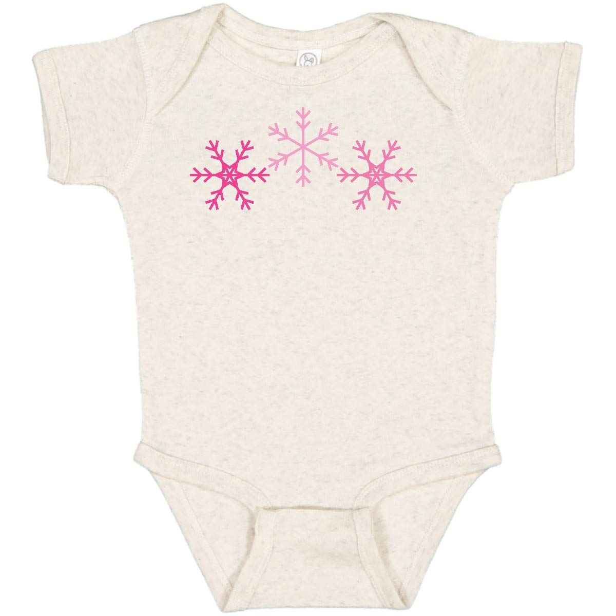 Inktastic Pink Snowflakes Baby Bodysuit - Cute Holiday Outfit for Infants & Newborns - Perfect for Christmas, Winter Photos & Family Gatherings