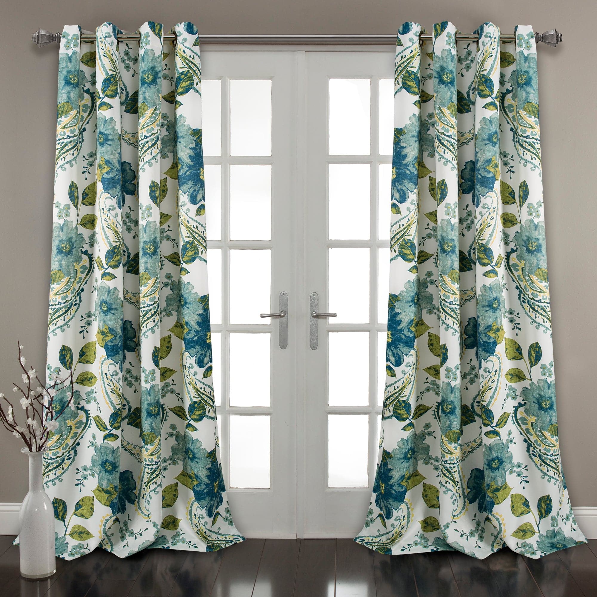 Floral Paisley Light Filtering Window Curtains Set - Elegant Sheer Drapes for Living Room, Bedroom & Nursery - Soft Light Diffusion & Privacy Protection