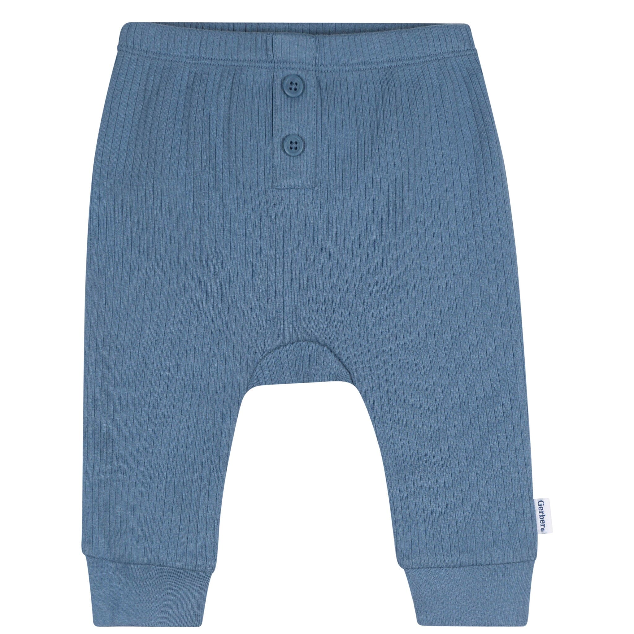 2 Pack Baby Boys Blue Cotton Pants - Soft & Comfortable for Playtime, Daycare & Everyday Wear