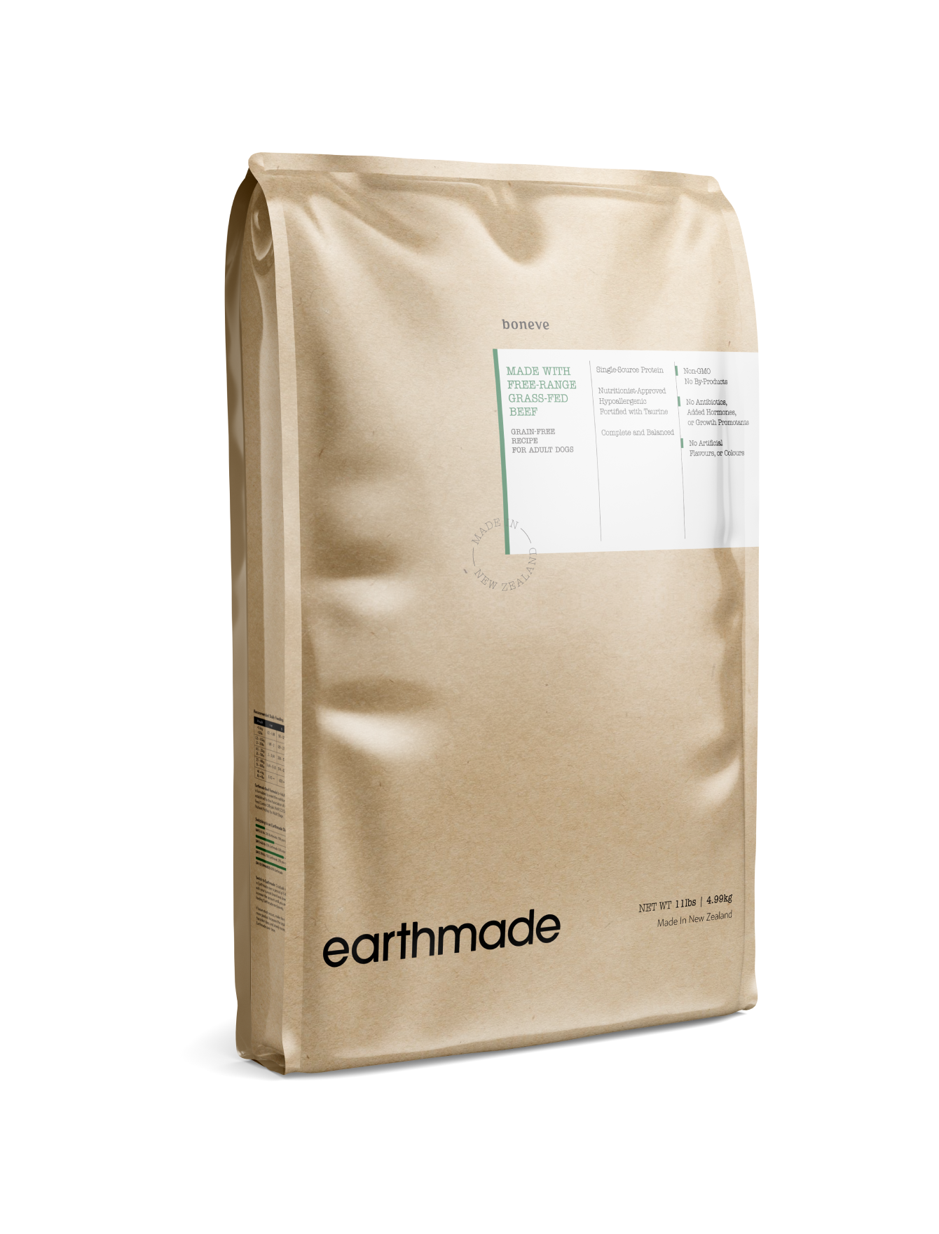 Earthmade Free Range Grass Fed Beef Adult Dog Dry Food - Grain Free, High Protein Kibble for Large & Small Breeds (3 Sizes) - Perfect for Active Dogs & Daily Meals