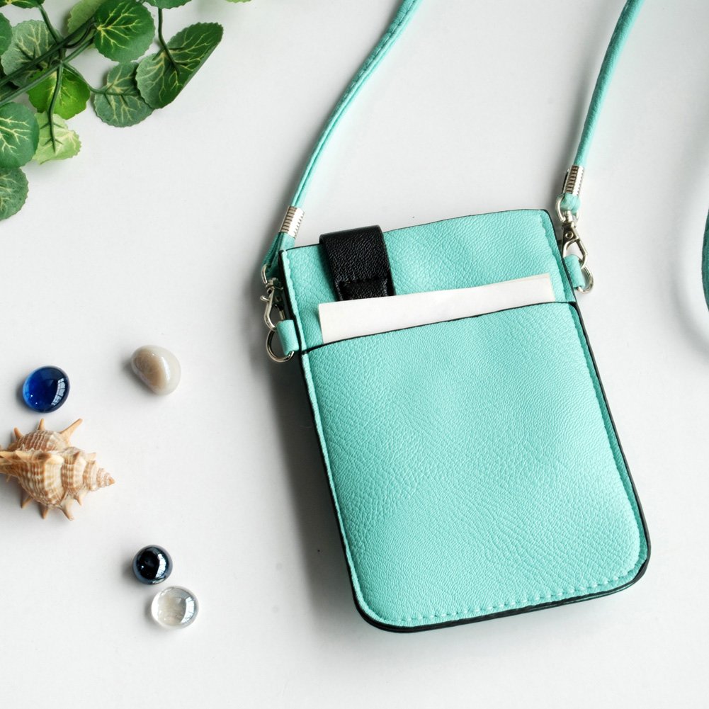 Praver Stylish Colorful Leatherette Phone Pouch - Slim Cell Phone Case & Clutch Wallet for iPhone 15/14/13, Samsung Galaxy - Perfect for Work, Travel & Everyday Use
