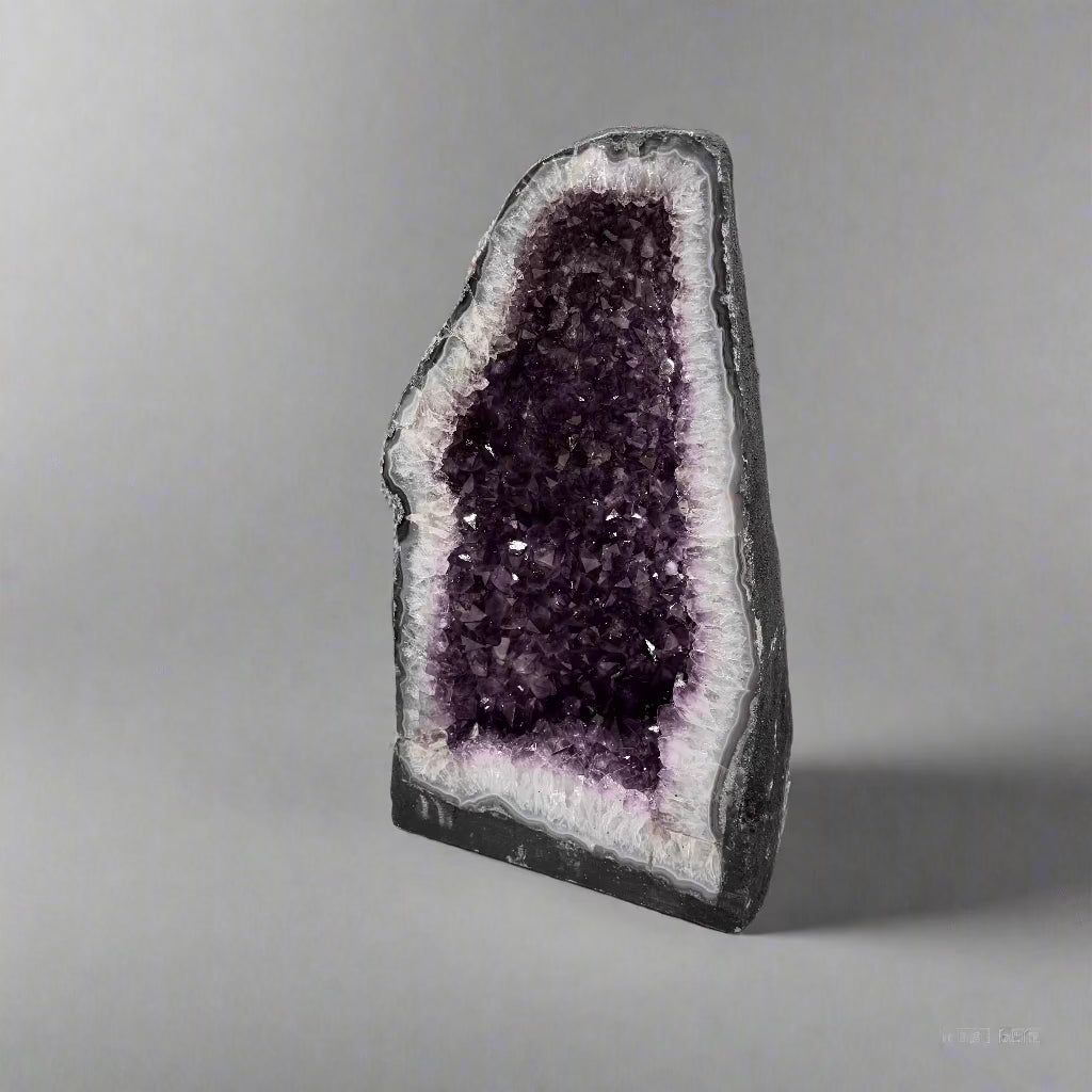 Natural Brazilian Amethyst Geode Cathedral - Large 17-44 lbs | Healing Crystal Decor for Home, Office & Meditation Spaces