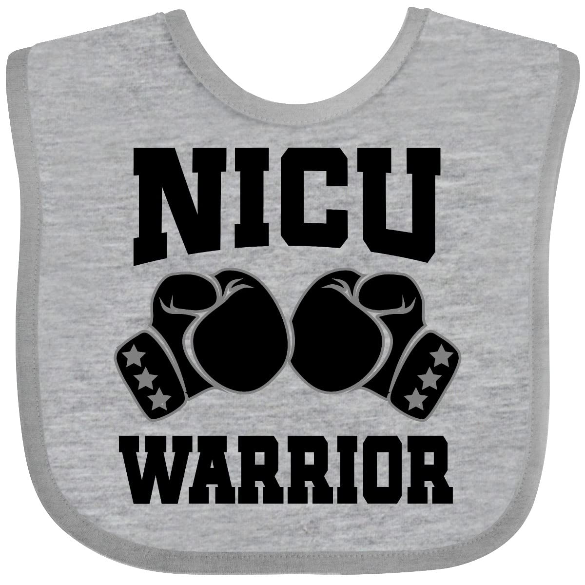 Inktastic NICU Warrior Baby Boy Bib - Soft Cotton Drool Bib for Newborns & Infants - Perfect for Feeding, Teething & Everyday Use - Cute Gift for Preemie Babies & NICU Graduates