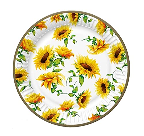 Sunflower Party Supplies Set for 16 Guests - Disposable Paper Plates, Dinner Plates, Dessert Plates, Paper Cups & Napkins - Eco-Friendly Summer Party Decor for Weddings, Birthdays & Outdoor Gatherings