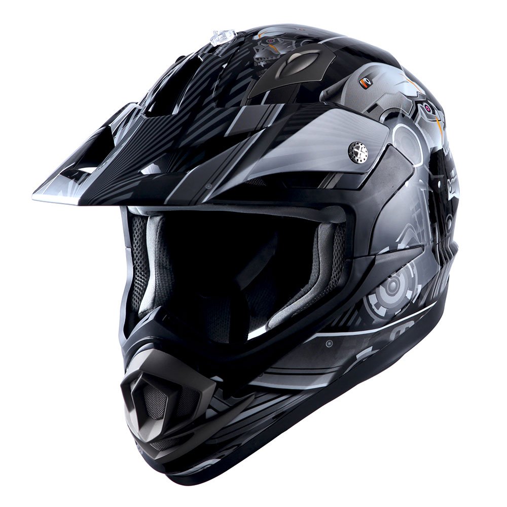 1Storm Adult Motocross Helmet - Carbon Fiber Off-Road MX BMX ATV Dirt Bike Helmet (HGXP14B Black) - Lightweight & Durable for Racing, Trail Riding & Extreme Sports