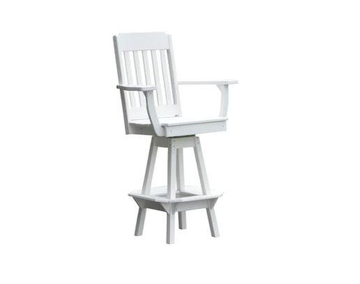 A & L Furniture Traditional Swivel Bar Chair with Arms - Comfortable Upholstered Stool for Kitchen Island, Home Bar & Breakfast Nook