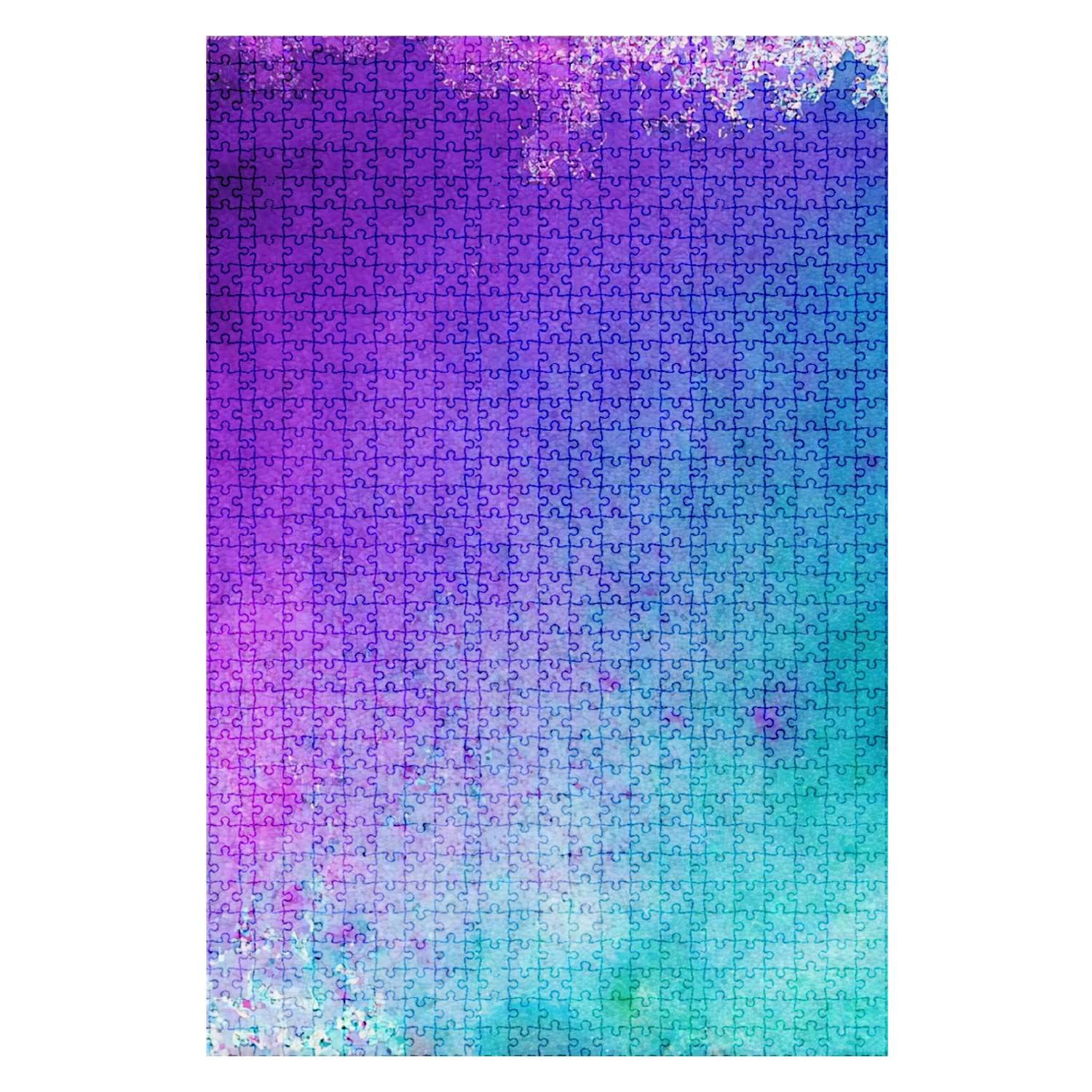 1000 Pieces Wooden Jigsaw Puzzle - Hand-Painted Gradient Design in Purple, Pink & Turquoise Blue - Fun & Challenging Board Game for Adults & Kids - Large DIY Educational Toy - Perfect for Family Game Night, Home Decor & Gift Giving