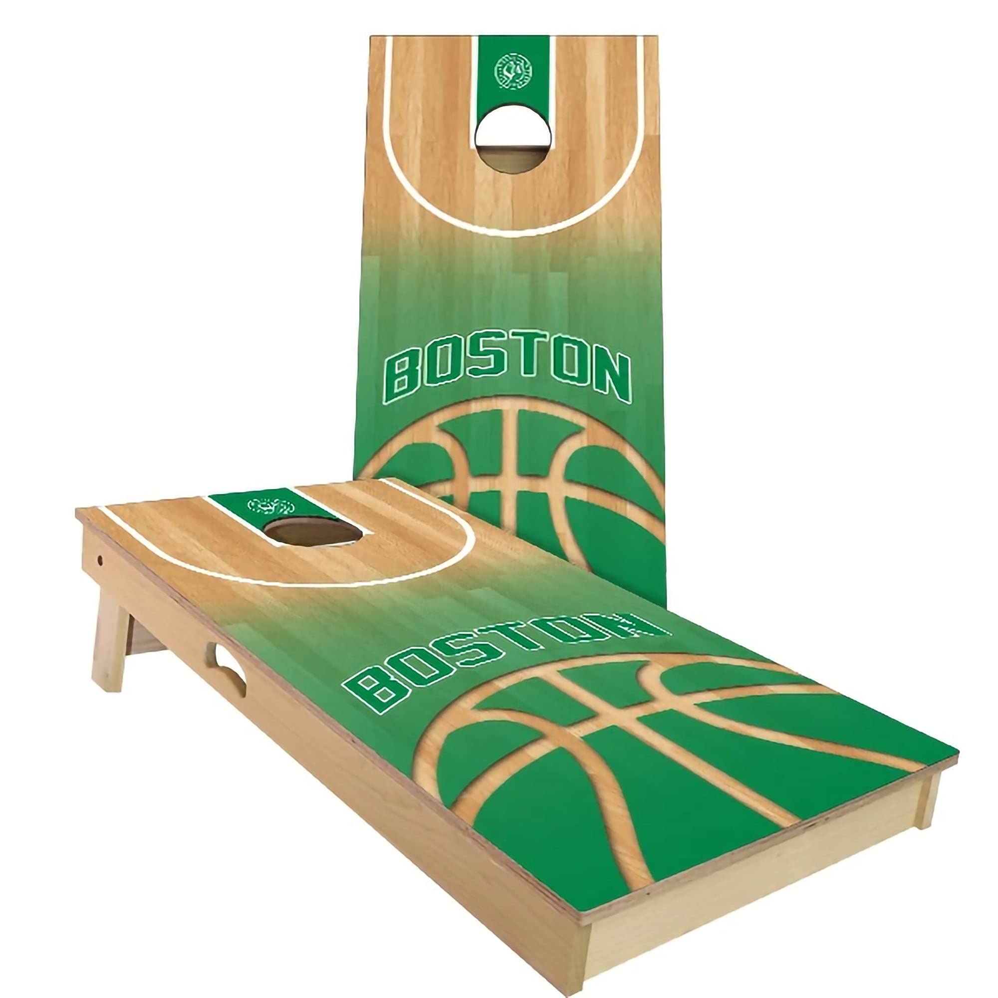 Skip's Garage Boston Themed Cornhole Board Set - Regulation Size Bean Bag Toss Game with 8 Bags, Carrying Case & Accessories - Perfect for Tailgating, Backyard Parties & Outdoor Events