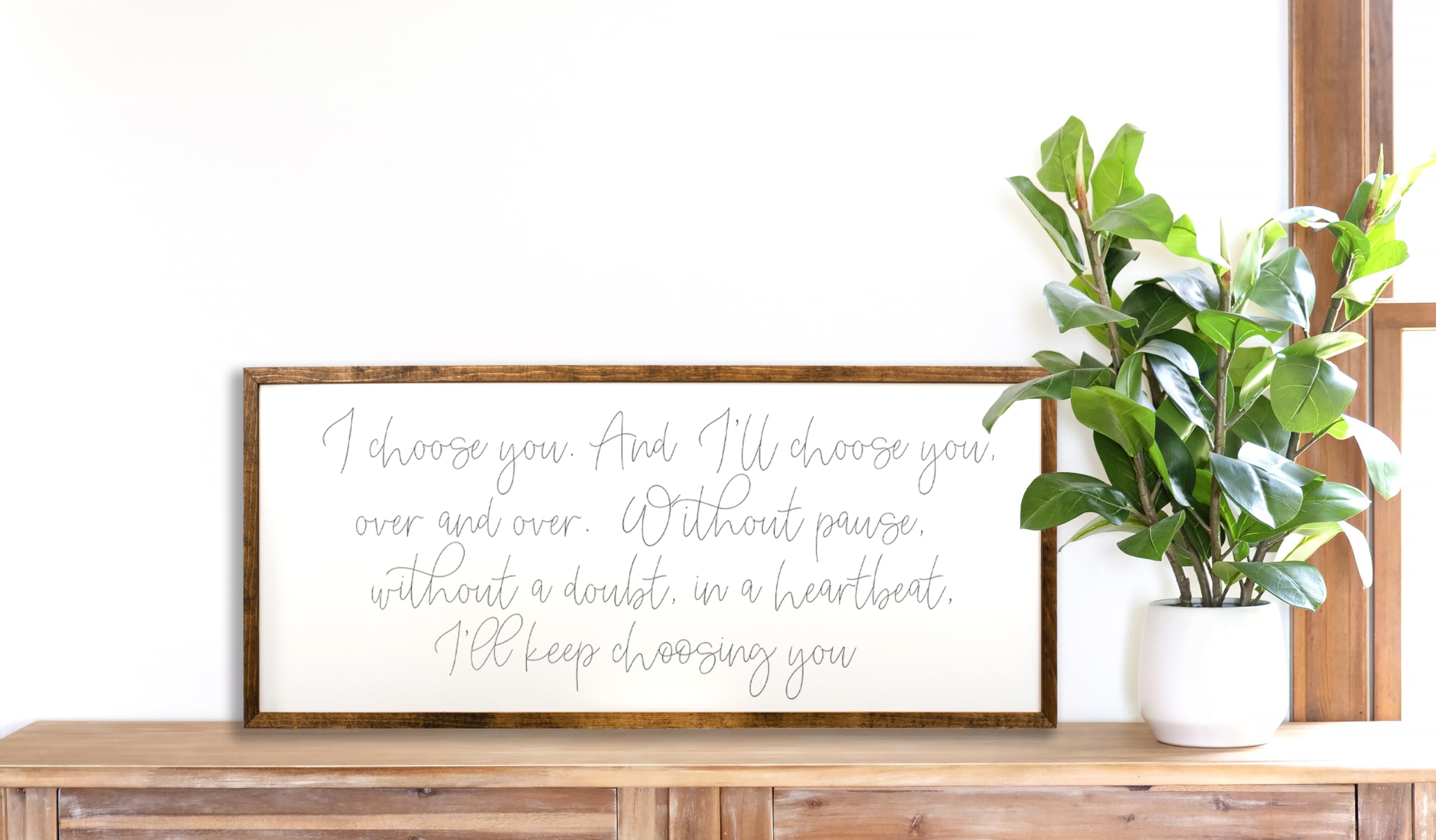 10x20in I Choose You Wall Art - Master Bedroom Decor for Over The Bed