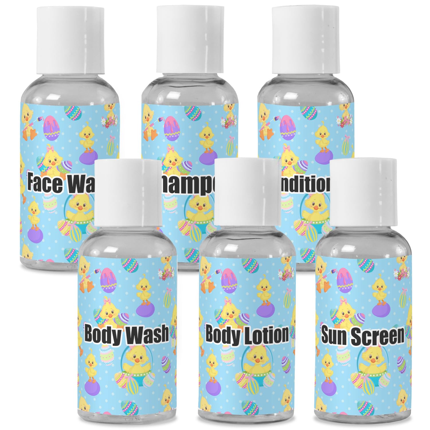 Personalized Happy Easter Travel Bottles - Leak Proof Cosmetic Containers for Toiletries, Gifts & Easter Baskets - Perfect for Travel, Gym & Holiday Parties