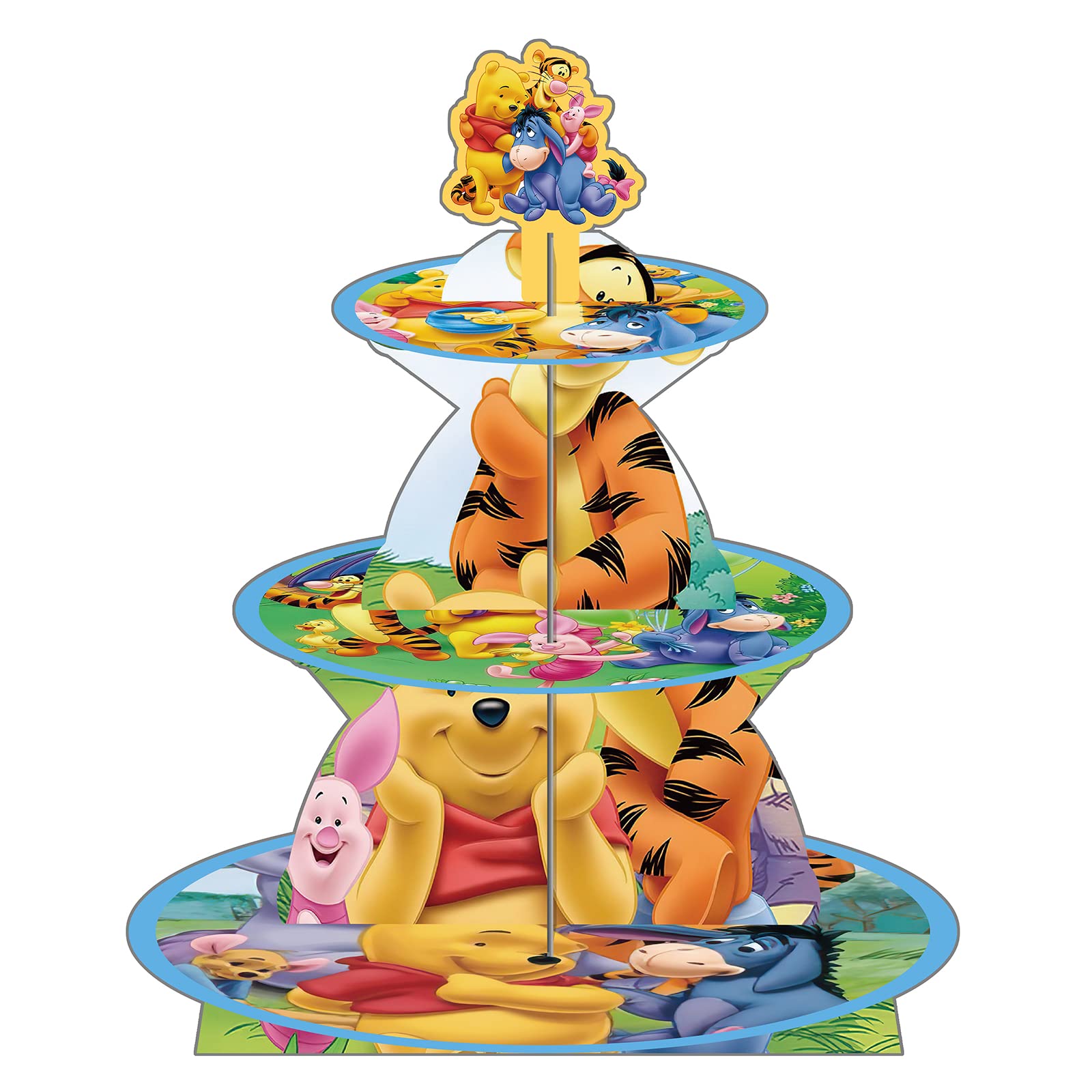 Winnie The Pooh Cupcake Stand | Pooh Bear Birthday Party Decorations | Cute Winnie Cupcake Tower for Kids Birthday & Baby Shower | Perfect for Disney Themed Parties, Dessert Displays & Children's Celebrations