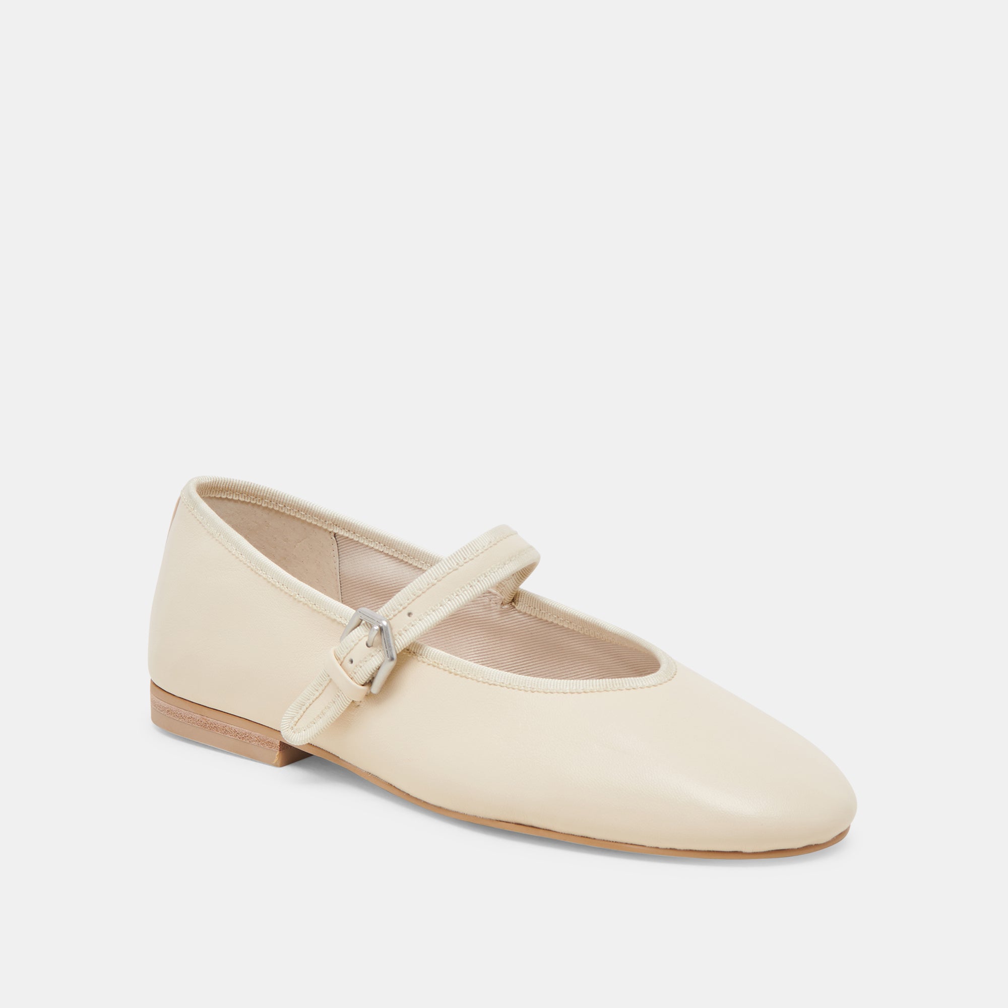 Roslyn Ballet Flats - Genuine Leather in Cream for Women | Comfortable & Stylish Shoes for Work, Casual Wear & Dance