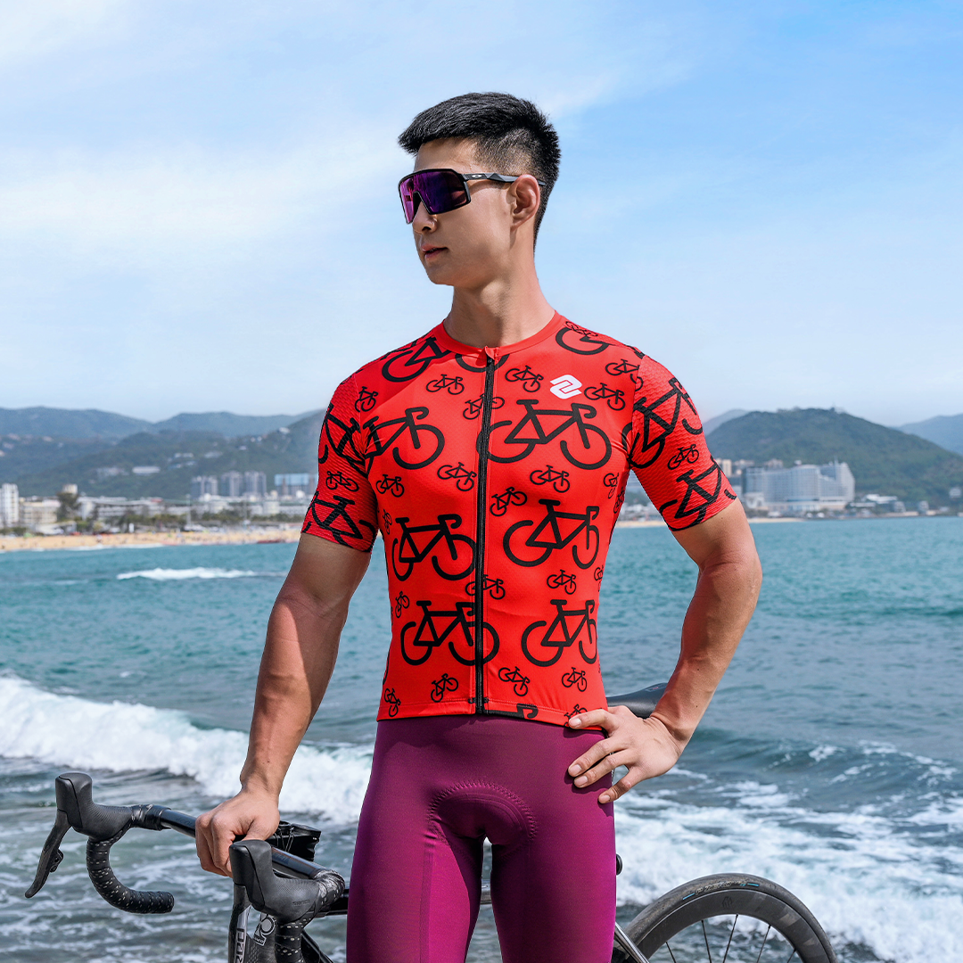 ALL DAY BICYCLE MEN'S JERSEY - Breathable Cycling Shirt for Men - Comfortable & Moisture-Wicking Bike Jersey - Perfect for Road Biking, Mountain Cycling & Outdoor Sports