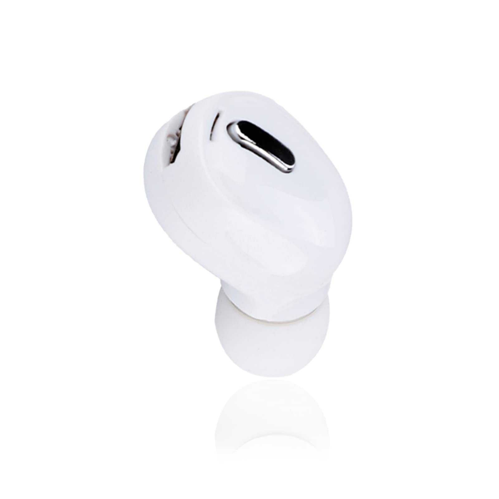 Lazmin Mini Invisible Single Bluetooth 5.0 Wireless Earbud - Universal Sports Earphone for Running, Gym & Workouts - Hands-Free Car Headset for Driving - Compatible with All Smartphones (White) - Perfect for Business, Office & Commuting