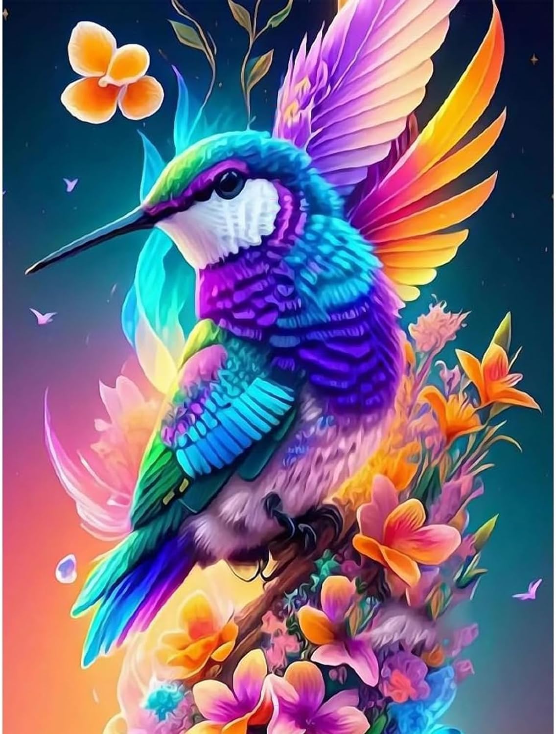 5D Diamond Painting Kit for Adults - Hummingbird Full Drill DIY Diamond Art, 12x16 Inch Wall Decor, Perfect Gift for Home & Office Decoration | Relaxing Craft Hobby for Stress Relief & Creative Expression