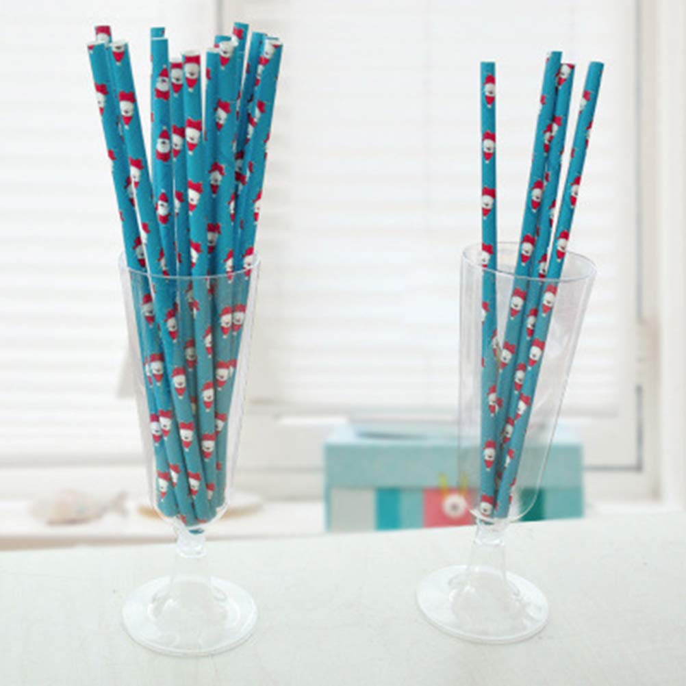 25pcs Christmas Paper Straws - Holiday Party Drinking Straws for Christmas, New Year, and Winter Celebrations - Perfect for Hot Chocolate, Cocktails, and Festive Beverages