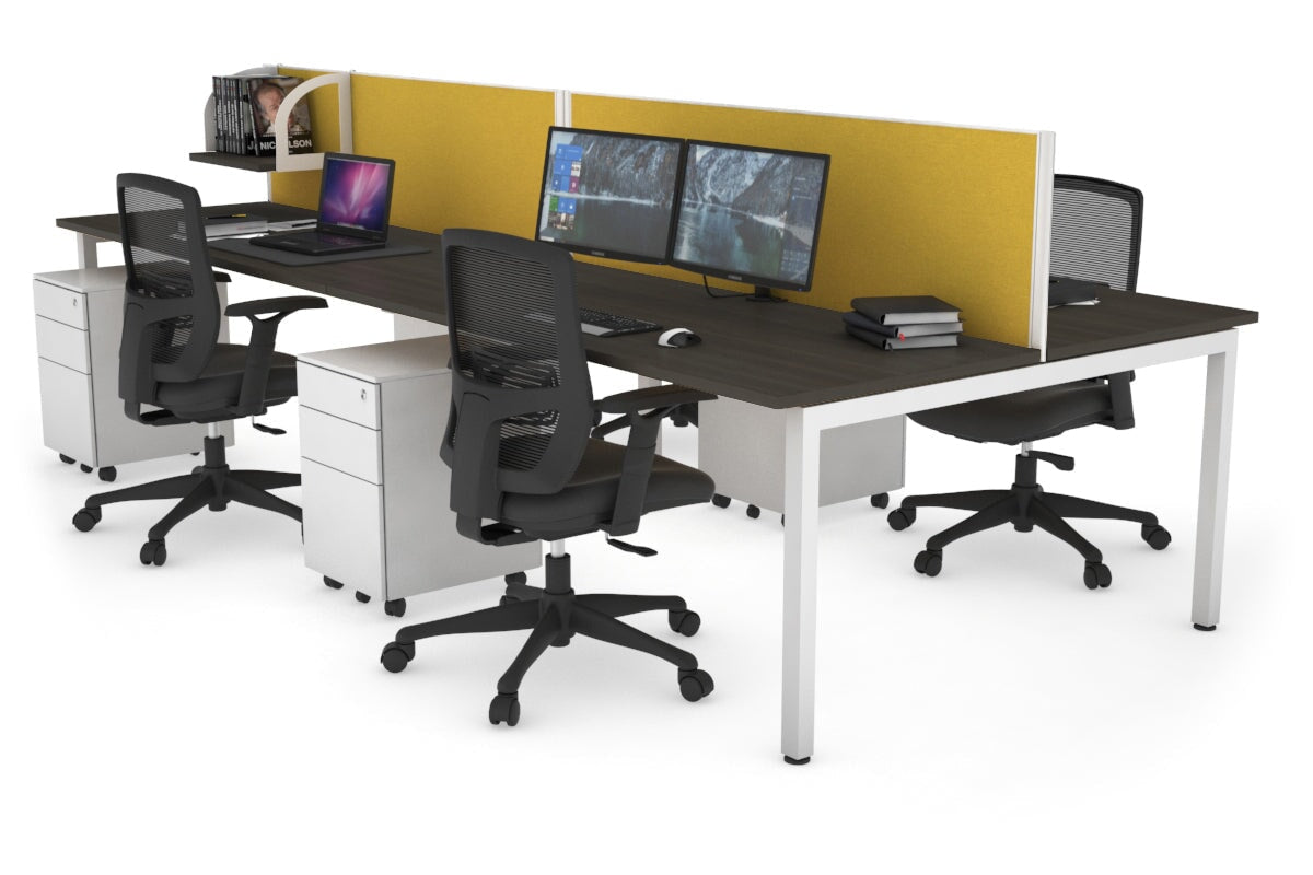 Quadro Square Legs 4-Person Office Workstation Desk - 1800mm x 700mm (71