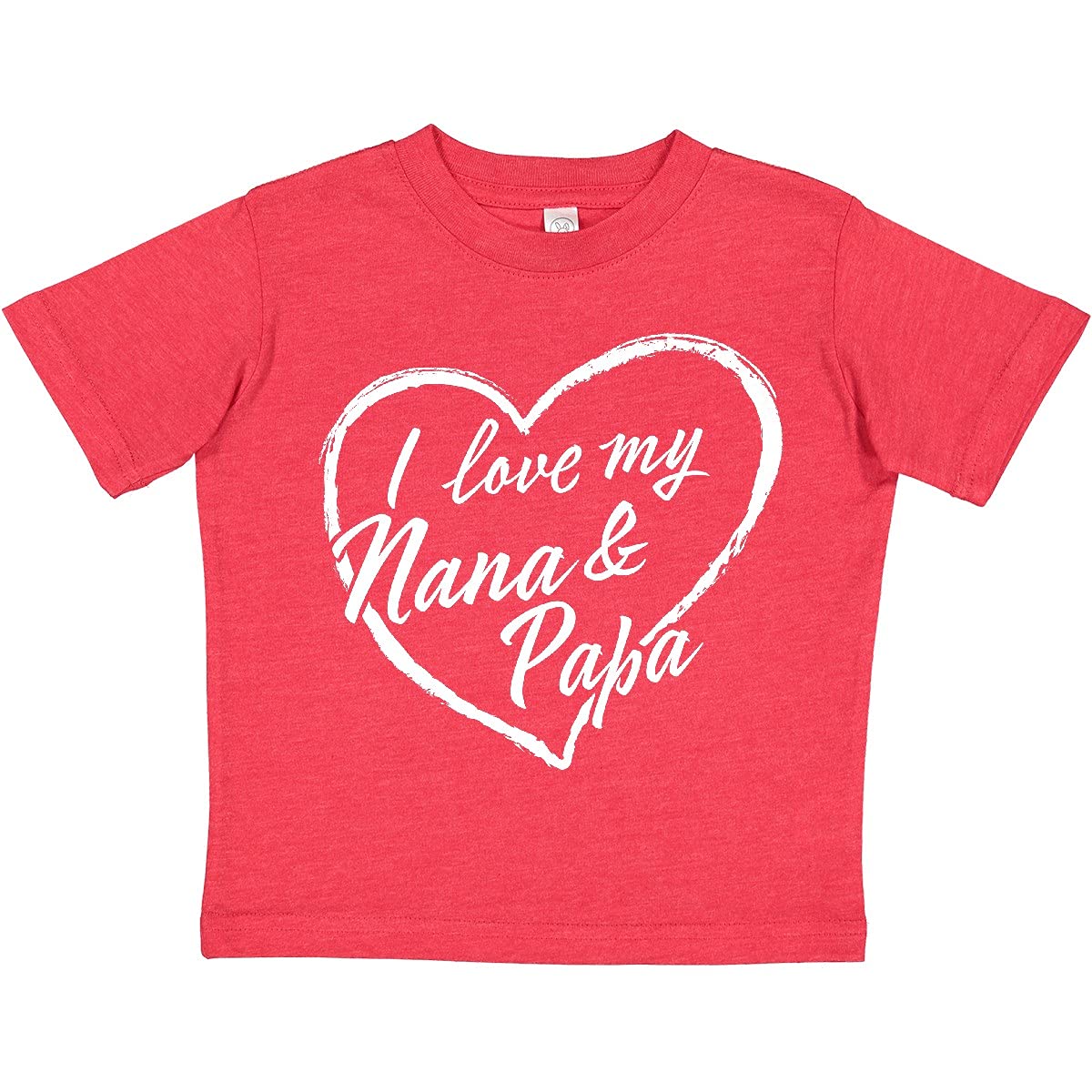 Inktastic I Love My Nana and Papa White Chalk Heart Toddler T-Shirt - Cute Grandparents Day Gift for Toddlers & Family Reunion Outfit