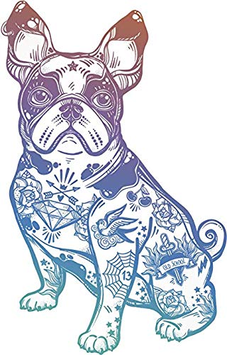 Pastel Ombre French Bulldog Cartoon Vinyl Magnet - 4