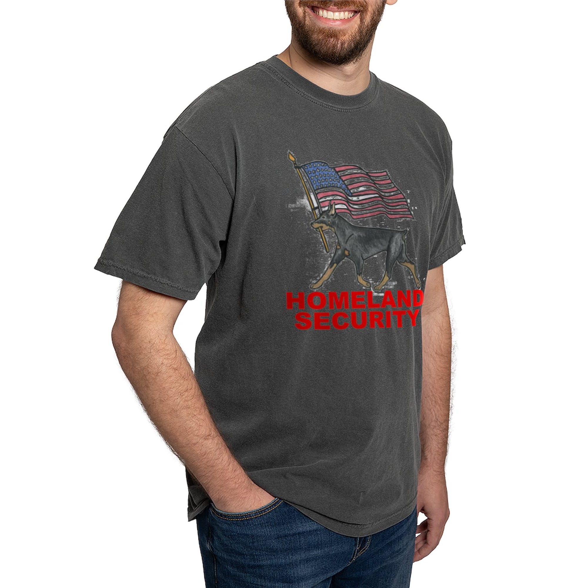 Doberman Homeland Security T-Shirt for Men - Comfort Colors® Soft Cotton Tee - Perfect for Dog Lovers, Security Professionals & Patriotic Gifts