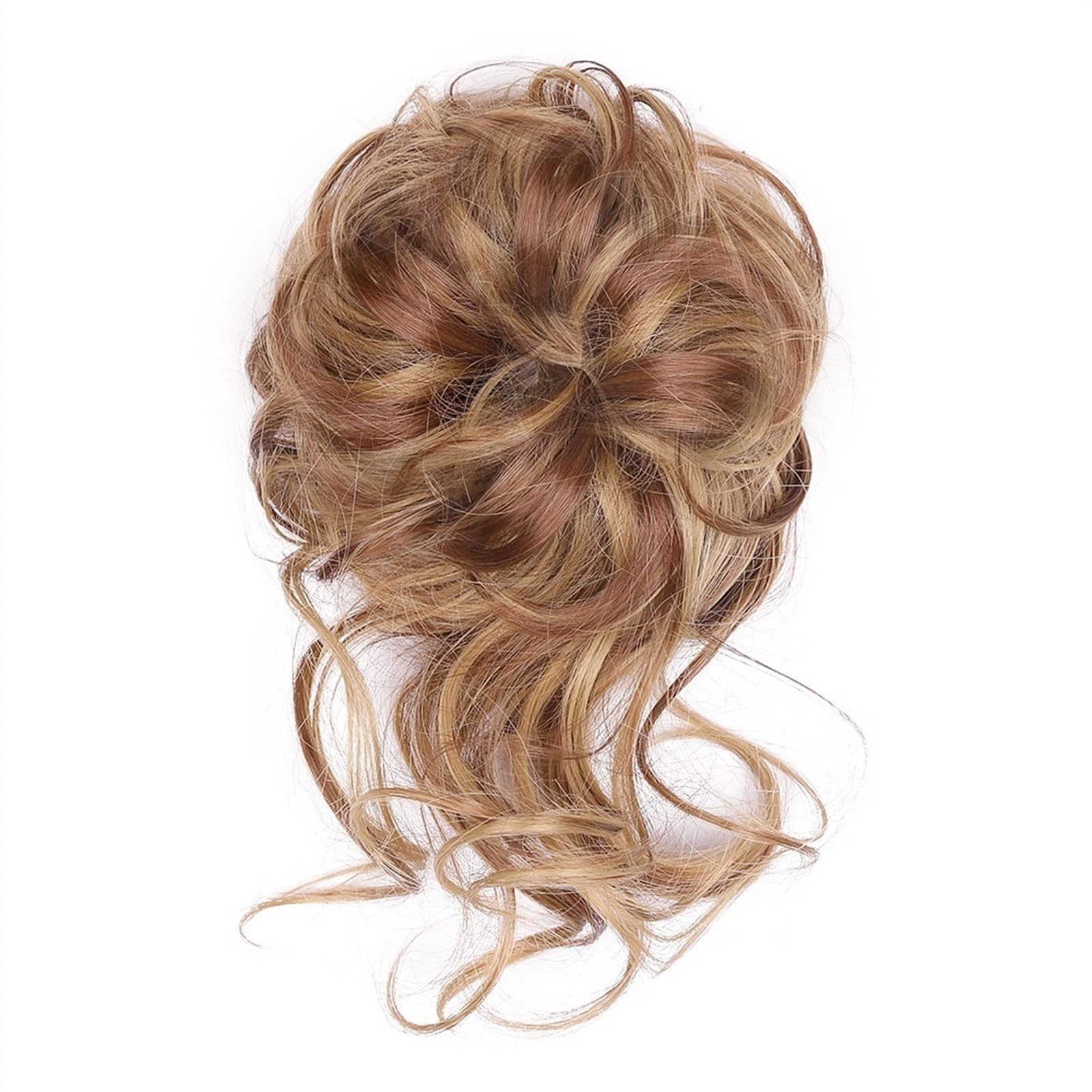 SUNESA Messy Bun Hair Piece - Long Wavy Tousled Updo Scrunchies Ponytail Extension with Elastic Hair Bands | Chignon Curly Hair Bun for Women | Perfect for Parties, Weddings & Everyday Styling (Color: 12H24#)