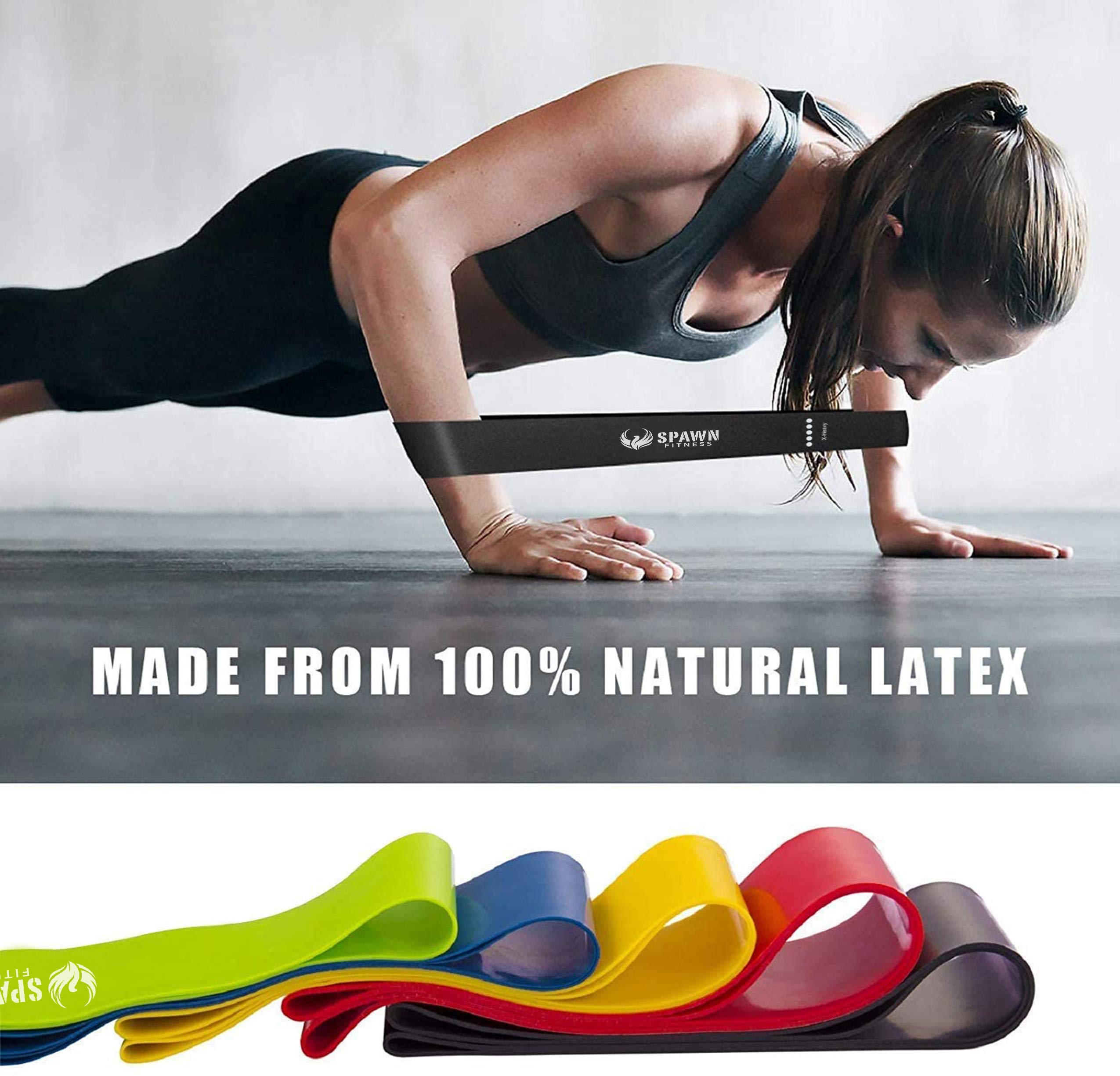 Premium Resistance Loop Bands Set of 5 - Home Gym Exercise Bands for Strength Training, Physical Therapy, Pilates & Stretching - Perfect for Home Workouts, Yoga & Rehabilitation