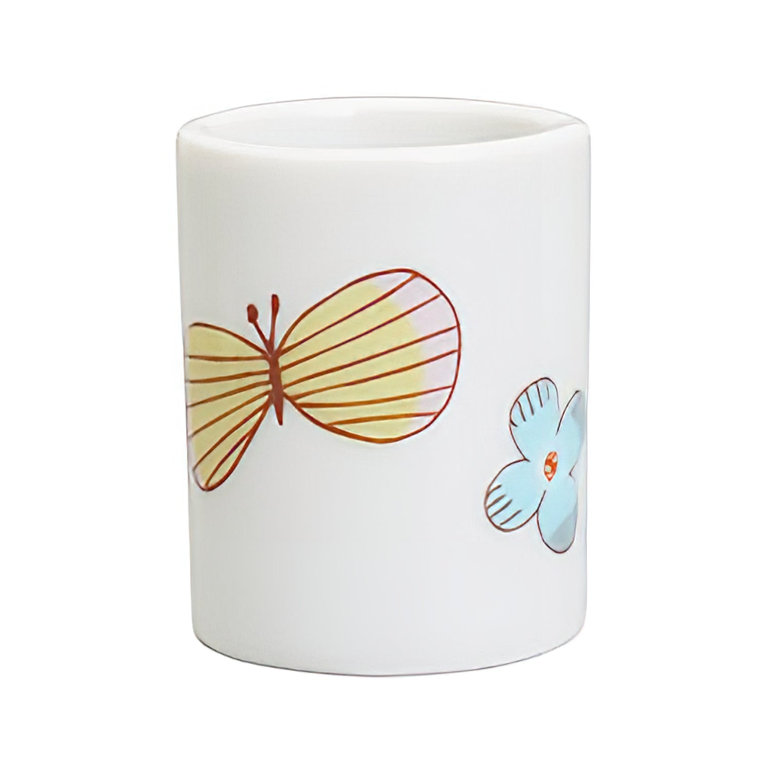Harekutani Porcelain Butterfly Toothbrush Holder - Elegant Bathroom Organizer for Toothbrush Storage, Perfect for Home & Hotel Use