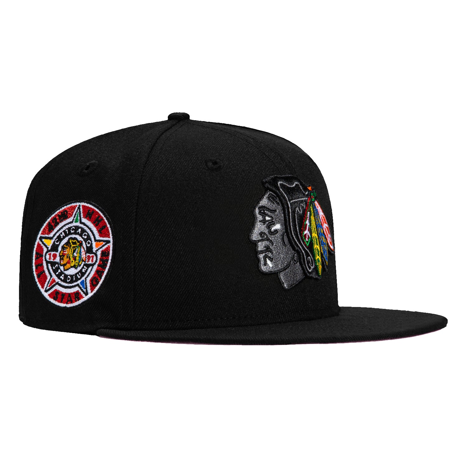 New Era 59Fifty Chicago Blackhawks 1991 All Star Game Patch Snapback Hat - Black | Official NHL Licensed Cap for Hockey Fans & Collectors | Perfect for Games, Streetwear & Sports Memorabilia Display