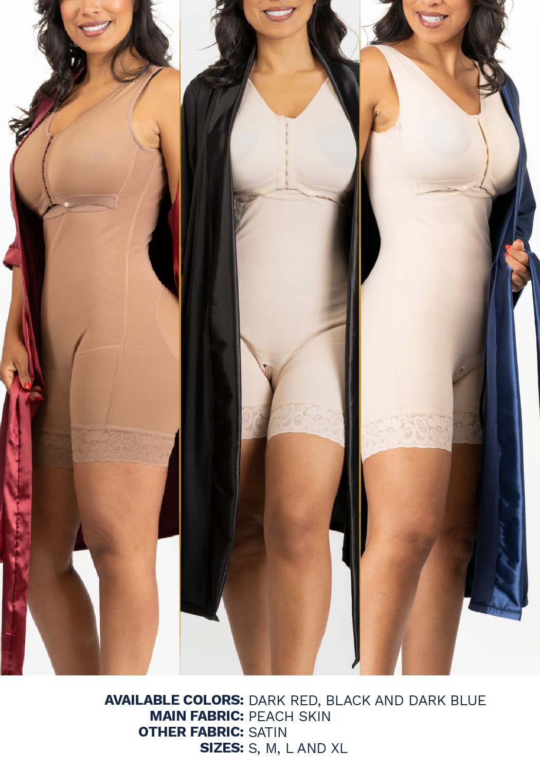 BE SHAPY 401-211 Post Surgery Faja Stage 2 Compression Garment & Women's Robe Pajamas Set - Postpartum Recovery, C-Section Healing & Comfort Wear for Home Relaxation