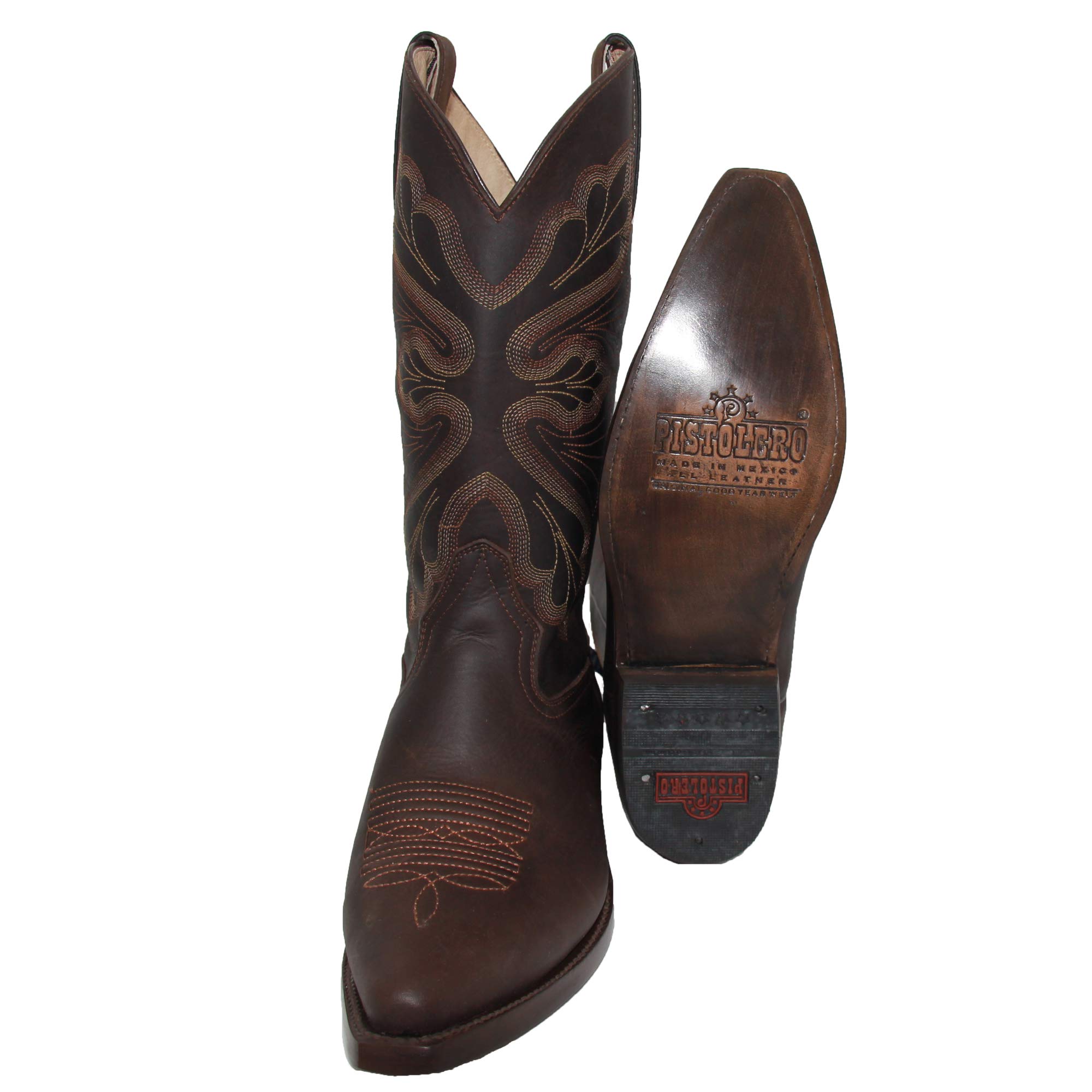 **Men's Genuine Leather Cowboy Boots - Western J Toe Boots for Riding, Country Style & Outdoor Wear**