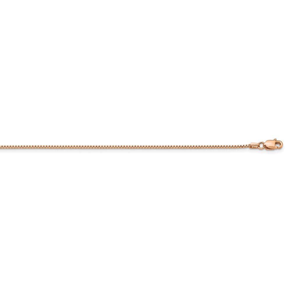 14K Solid Rose Gold Box Chain Necklace - 0.95mm Thin Dainty Chain with Lobster Clasp | Elegant Layering Necklace for Women, Perfect for Everyday Wear & Special Occasions